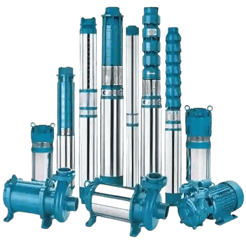Industrial submersible borehole and centrifugal water pumps by Three Phase Electric Company.